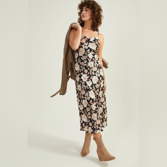 NWT Altar'd State Lyla Satin Midi Dress Size Small - Picture 2 of 11